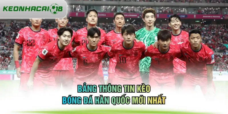 Bảng thông tin kèo bóng đá Hàn Quốc mới nhất